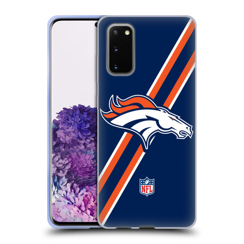 NFL Denver Broncos Logo Stripes Soft Gel Case for Samsung Galaxy S20 / S20 5G