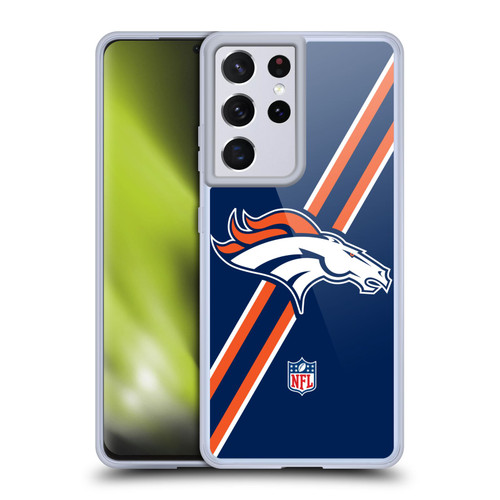 NFL Denver Broncos Logo Stripes Soft Gel Case for Samsung Galaxy S21 Ultra 5G
