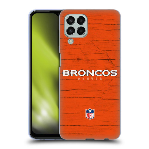 NFL Denver Broncos Logo Distressed Look Soft Gel Case for Samsung Galaxy M33 (2022)