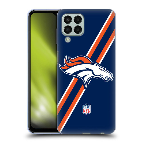 NFL Denver Broncos Logo Stripes Soft Gel Case for Samsung Galaxy M33 (2022)