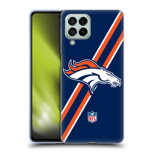 NFL Denver Broncos Logo Stripes Soft Gel Case for Samsung Galaxy M53 (2022)