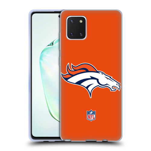 NFL Denver Broncos Logo Plain Soft Gel Case for Samsung Galaxy Note10 Lite