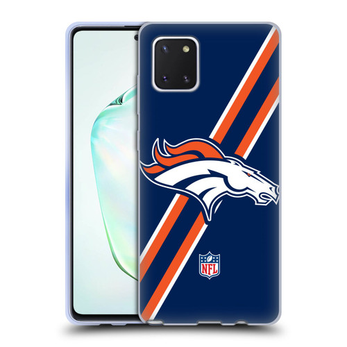 NFL Denver Broncos Logo Stripes Soft Gel Case for Samsung Galaxy Note10 Lite