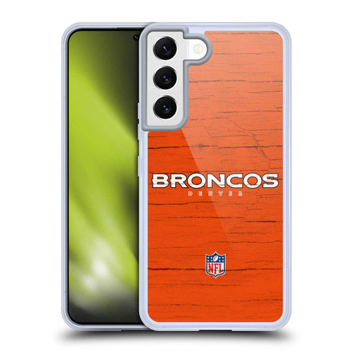 NFL Denver Broncos Logo Distressed Look Soft Gel Case for Samsung Galaxy S22 5G