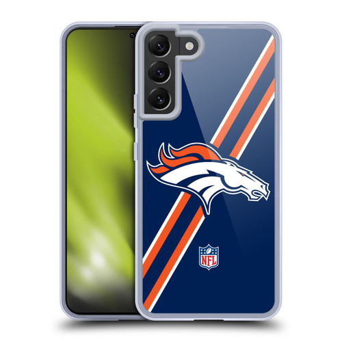 NFL Denver Broncos Logo Stripes Soft Gel Case for Samsung Galaxy S22+ 5G