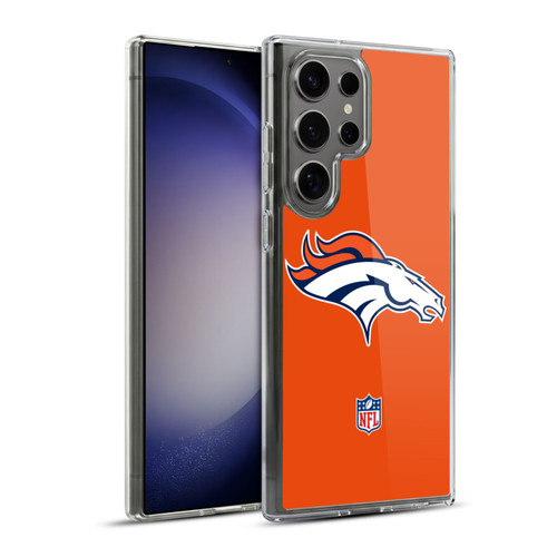 NFL Denver Broncos Logo Plain Soft Gel Case for Samsung Galaxy S23 Ultra 5G