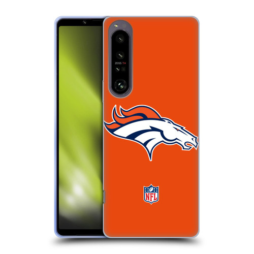 NFL Denver Broncos Logo Plain Soft Gel Case for Sony Xperia 1 IV