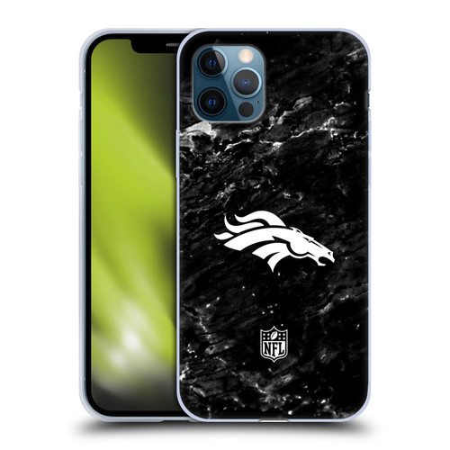 NFL Denver Broncos Artwork Marble Soft Gel Case for Apple iPhone 12 / iPhone 12 Pro