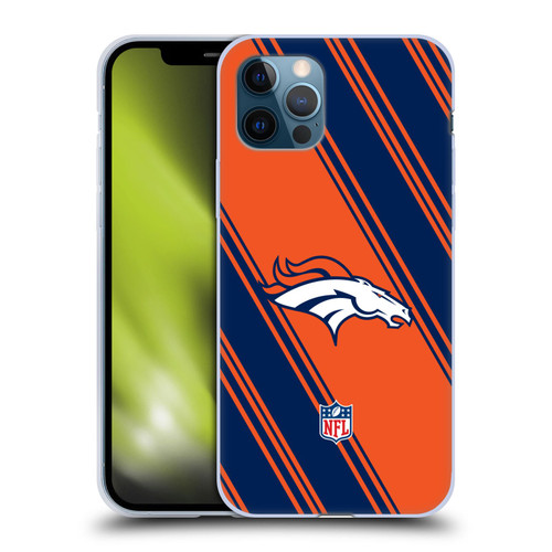 NFL Denver Broncos Artwork Stripes Soft Gel Case for Apple iPhone 12 / iPhone 12 Pro
