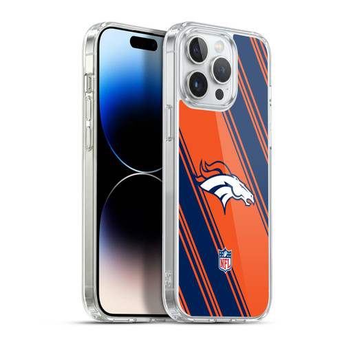 NFL Denver Broncos Artwork Stripes Soft Gel Case for Apple iPhone 13 Pro Max