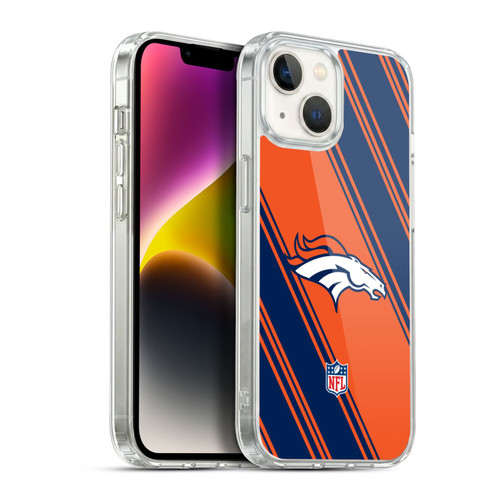 NFL Denver Broncos Artwork Stripes Soft Gel Case for Apple iPhone 14