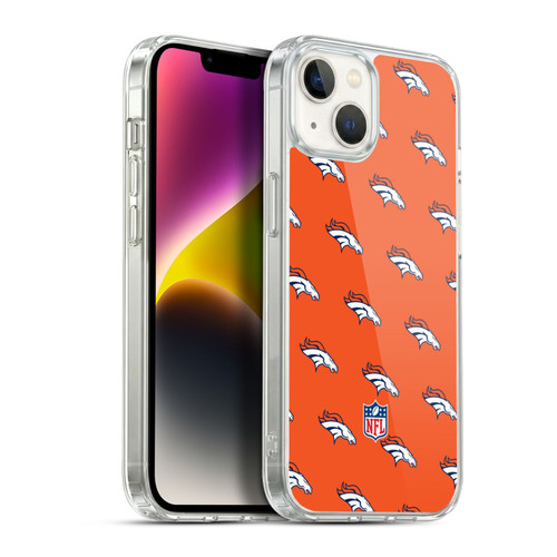 NFL Denver Broncos Artwork Patterns Soft Gel Case for Apple iPhone 14 Plus