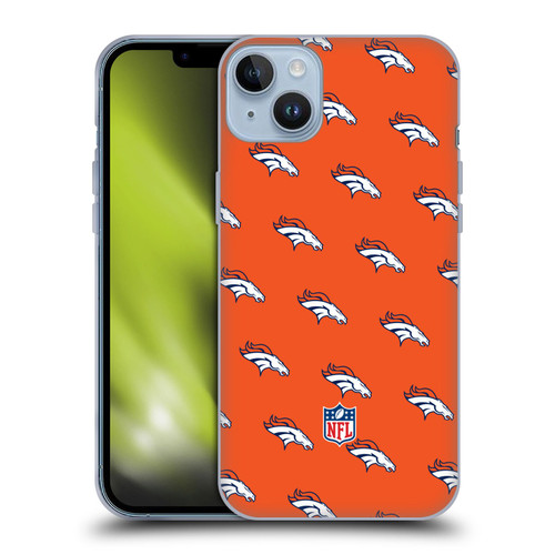 NFL Denver Broncos Artwork Patterns Soft Gel Case for Apple iPhone 14 Plus