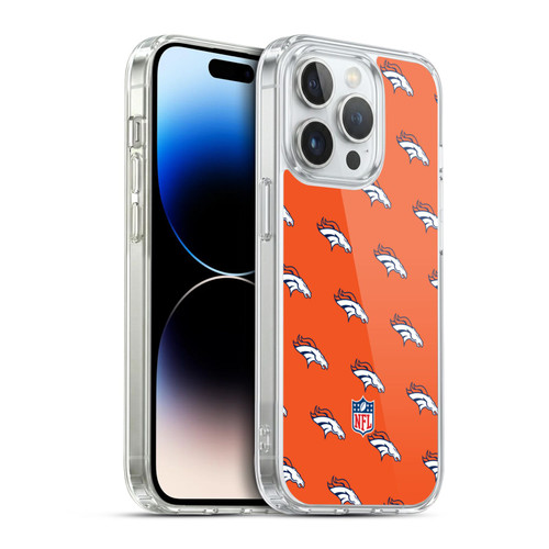 NFL Denver Broncos Artwork Patterns Soft Gel Case for Apple iPhone 14 Pro