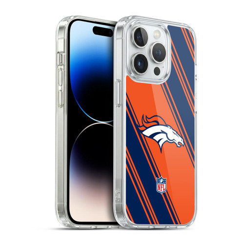 NFL Denver Broncos Artwork Stripes Soft Gel Case for Apple iPhone 14 Pro