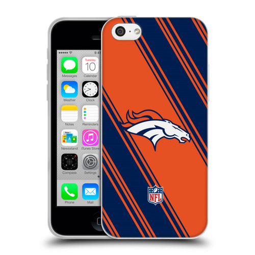 NFL Denver Broncos Artwork Stripes Soft Gel Case for Apple iPhone 5c