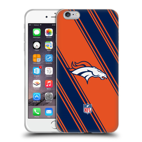 NFL Denver Broncos Artwork Stripes Soft Gel Case for Apple iPhone 6 Plus / iPhone 6s Plus