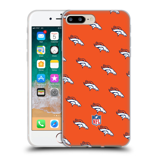 NFL Denver Broncos Artwork Patterns Soft Gel Case for Apple iPhone 7 Plus / iPhone 8 Plus