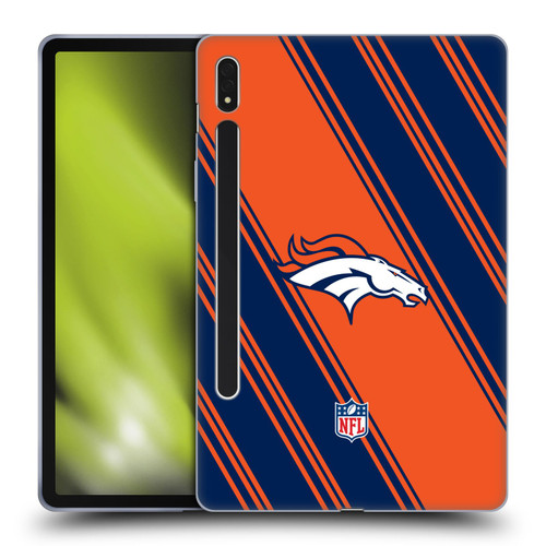 NFL Denver Broncos Artwork Stripes Soft Gel Case for Samsung Galaxy Tab S8