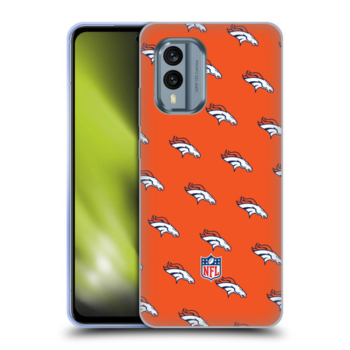 NFL Denver Broncos Artwork Patterns Soft Gel Case for Nokia X30