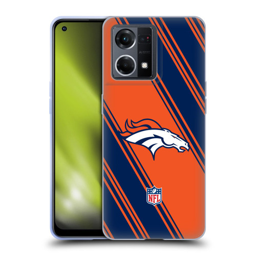 NFL Denver Broncos Artwork Stripes Soft Gel Case for OPPO Reno8 4G