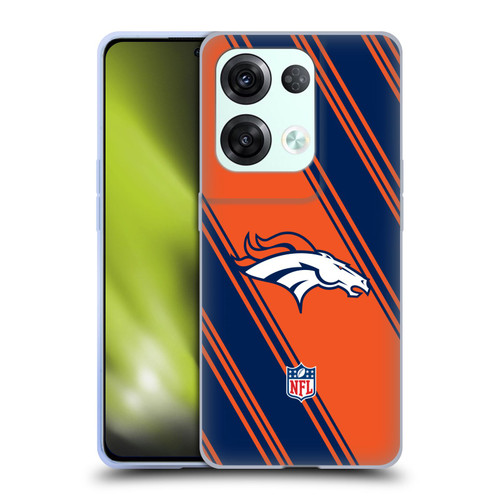 NFL Denver Broncos Artwork Stripes Soft Gel Case for OPPO Reno8 Pro