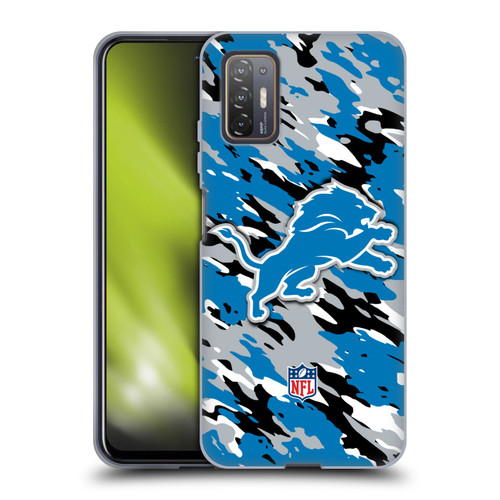 NFL Detroit Lions Logo Camou Soft Gel Case for HTC Desire 21 Pro 5G