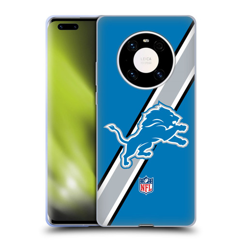 NFL Detroit Lions Logo Stripes Soft Gel Case for Huawei Mate 40 Pro 5G