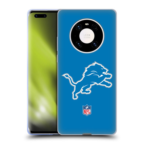 NFL Detroit Lions Logo Plain Soft Gel Case for Huawei Mate 40 Pro 5G