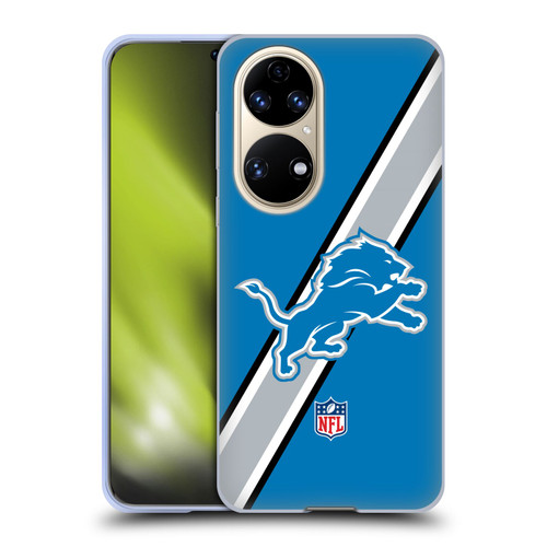 NFL Detroit Lions Logo Stripes Soft Gel Case for Huawei P50