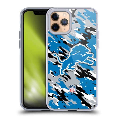 NFL Detroit Lions Logo Camou Soft Gel Case for Apple iPhone 11 Pro