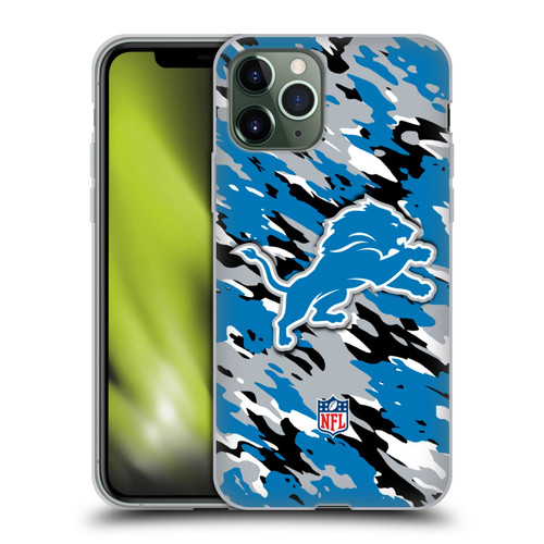 NFL Detroit Lions Logo Camou Soft Gel Case for Apple iPhone 11 Pro