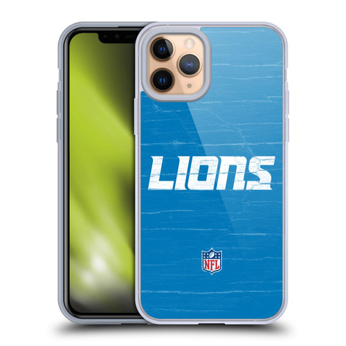 NFL Detroit Lions Logo Distressed Look Soft Gel Case for Apple iPhone 11 Pro