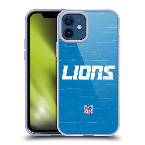 NFL Detroit Lions Logo Distressed Look Soft Gel Case for Apple iPhone 12 / iPhone 12 Pro