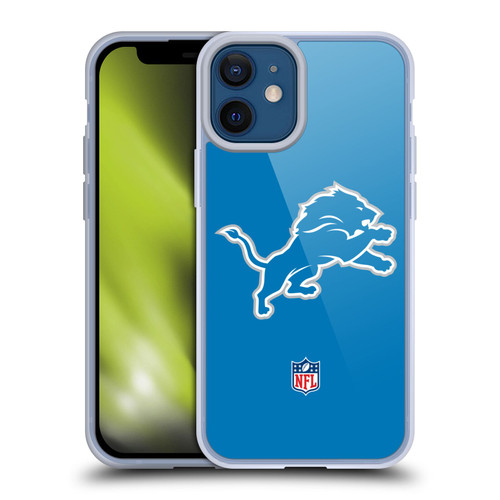 NFL Detroit Lions Logo Plain Soft Gel Case for Apple iPhone 12 Mini