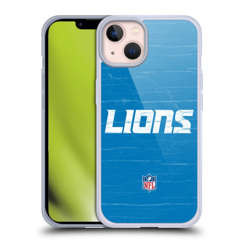 NFL Detroit Lions Logo Distressed Look Soft Gel Case for Apple iPhone 13