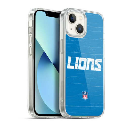 NFL Detroit Lions Logo Distressed Look Soft Gel Case for Apple iPhone 13