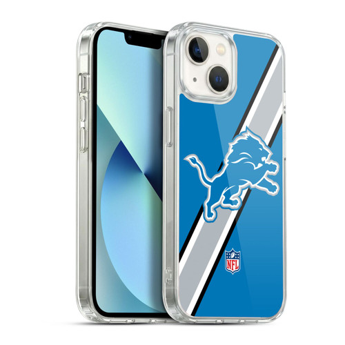 NFL Detroit Lions Logo Stripes Soft Gel Case for Apple iPhone 13