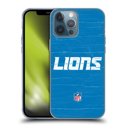 NFL Detroit Lions Logo Distressed Look Soft Gel Case for Apple iPhone 13 Pro Max