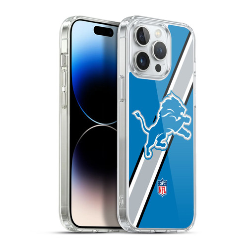 NFL Detroit Lions Logo Stripes Soft Gel Case for Apple iPhone 13 Pro Max & MagSafe