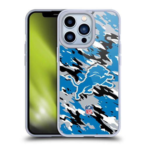 NFL Detroit Lions Logo Camou Soft Gel Case for Apple iPhone 13 Pro