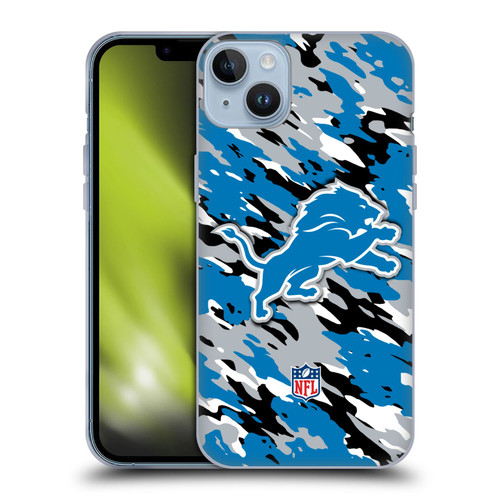 NFL Detroit Lions Logo Camou Soft Gel Case for Apple iPhone 14 Plus