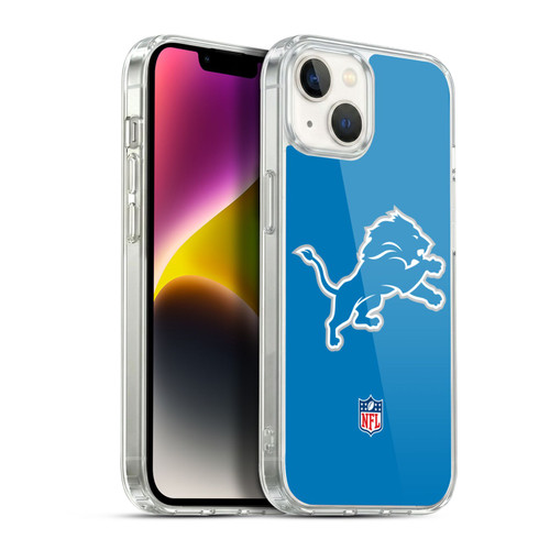 NFL Detroit Lions Logo Plain Soft Gel Case for Apple iPhone 14 Plus & MagSafe
