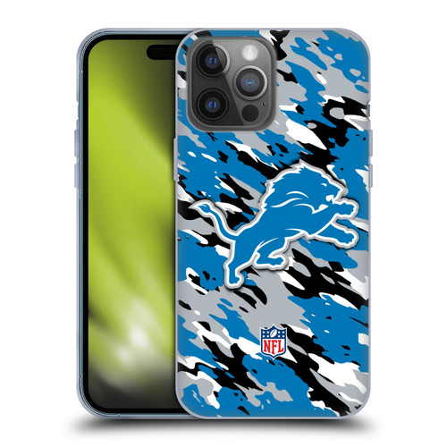 NFL Detroit Lions Logo Camou Soft Gel Case for Apple iPhone 14 Pro Max