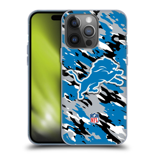 NFL Detroit Lions Logo Camou Soft Gel Case for Apple iPhone 14 Pro