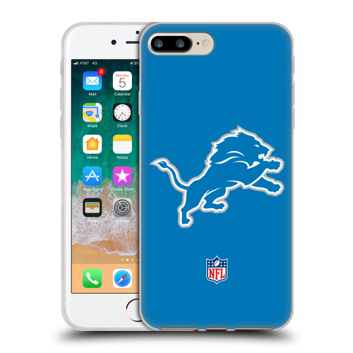 NFL Detroit Lions Logo Plain Soft Gel Case for Apple iPhone 7 Plus / iPhone 8 Plus