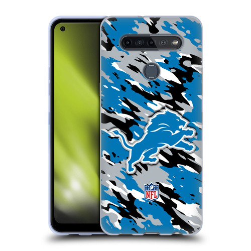 NFL Detroit Lions Logo Camou Soft Gel Case for LG K51S