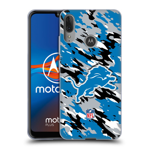 NFL Detroit Lions Logo Camou Soft Gel Case for Motorola Moto E6 Plus