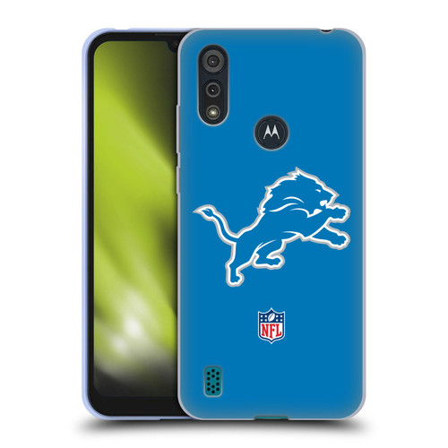 NFL Detroit Lions Logo Plain Soft Gel Case for Motorola Moto E6s (2020)