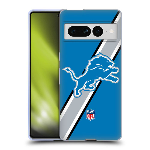 NFL Detroit Lions Logo Stripes Soft Gel Case for Google Pixel 7 Pro